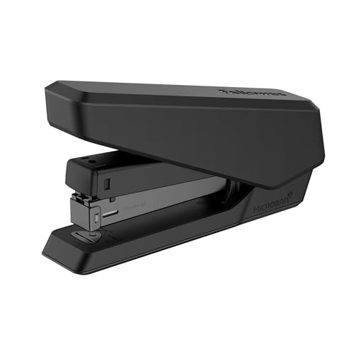 Fellowes Tacker LX850 Easy-Press Hefter mit Microban Technologie - 25 Blatt Kapazität - Vollstreifen Heftgerät für 24/6mm und 26/6mm Hefklammern - schwarz - 1 Stück von Fellowes