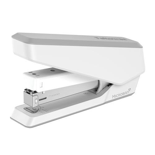 Fellowes Tacker LX850 Easy-Press Hefter mit Microban Technologie - 25 Blatt Kapazität - Vollstreifen Heftgerät für 24/6mm und 26/6mm Hefklammern - Weiß - 1 Stück von Fellowes