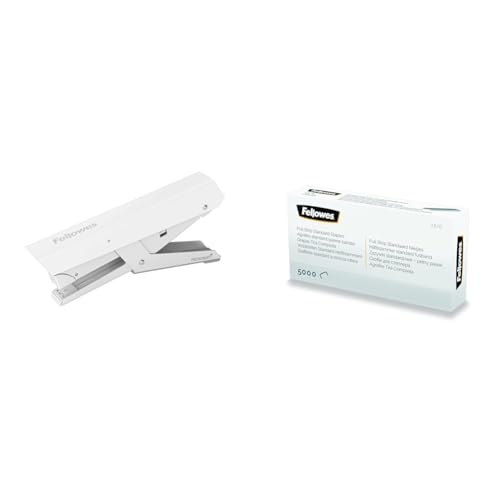 Fellowes Heftzange LX890 aus Metall, kein Klammerstau, Bypass-Heftung von bis zu 40 Blatt + Fellowes Heftklammern 26/6 mm für Full-Strip/Vollstreifen-Heftgeräte – Packung mit 5000 Stück – Bundle von Fellowes