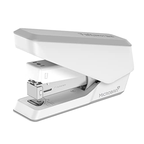 Fellowes LX840 EasyPress Büroheftgerät, müheloses One-Touch, kleines Heftgerät für Klassenzimmer, Zuhause und Büro, hält halbe Heftklammern, 25 Blatt Kapazität, Weiß von Fellowes