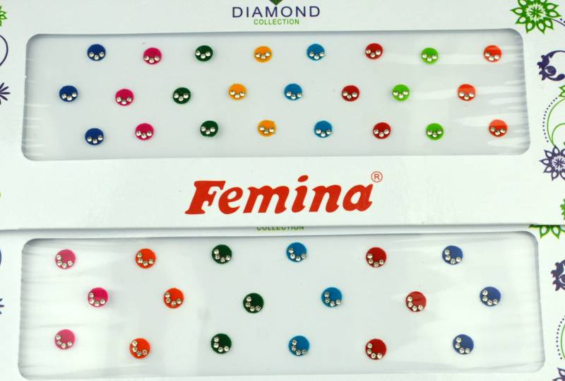 24 Stück Mehrfarbige Runde Diamant Bindis, Bindi Aufkleber, Gesicht Bollywood Selbstklebende Weihnachtsgeschenk von FeminaDeals