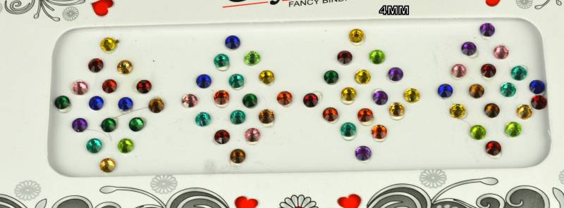 80 Stück Mehrfarbige Runde Glitzernde Bindis, Bindi Aufkleber, Braut Gesicht Selbstklebende Weihnachtsgeschenk von FeminaDeals