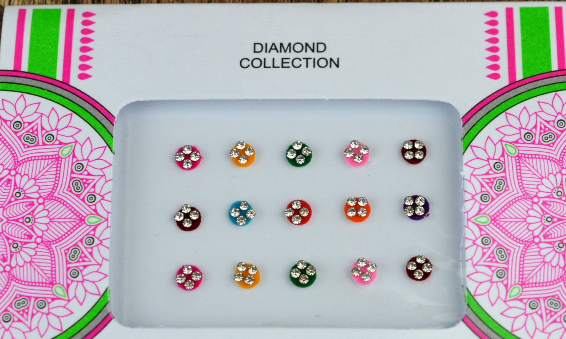 Ausgefallene Mehrfarbige Runde Diamant Bindis, Glamouröse Aufkleber Bollywood Selbstklebende Aufkleber, Weihnachtsgeschenk von FeminaDeals
