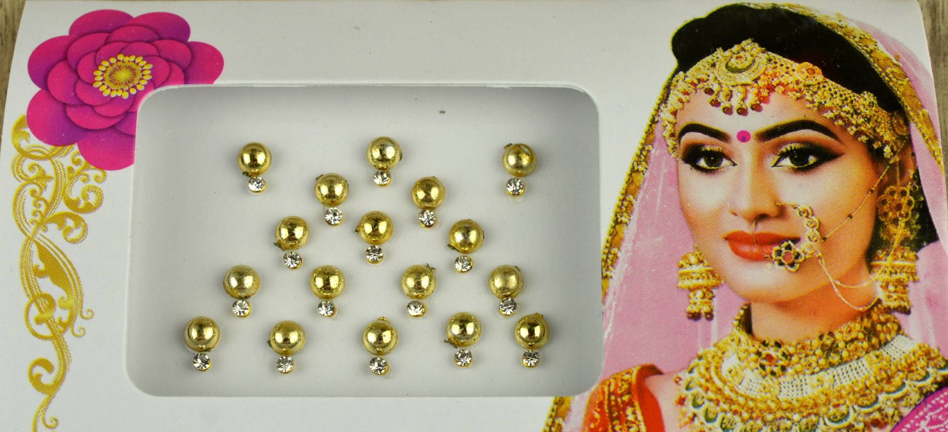 Goldene Perle Bindis, Runde Stick On Face Jewels, Braut Make-Up-Geschenk Für Sie von FeminaDeals