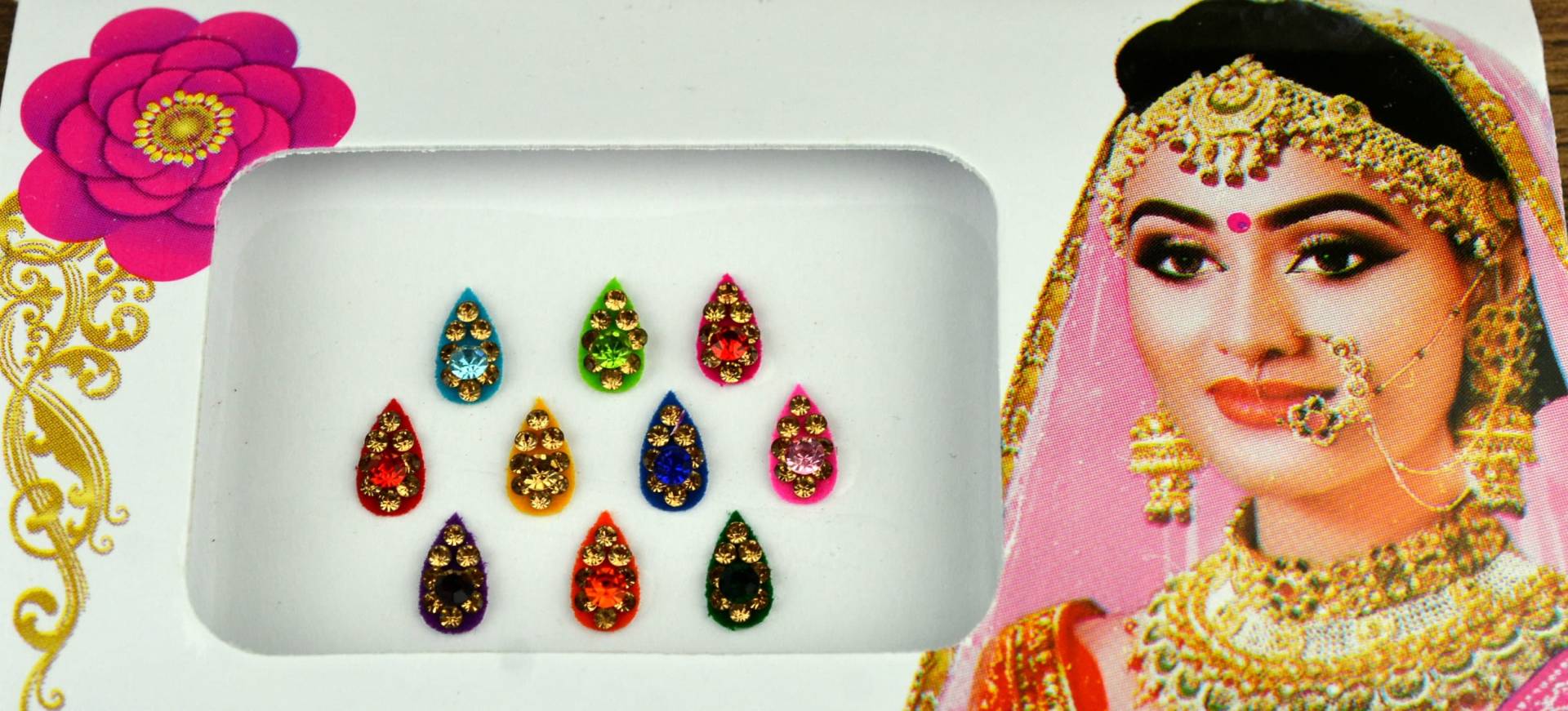 Goldfarbene Tropfen-Bindis, Hochzeits-Bindis, Braut-Bindis, Tilak-Bindis, Bollywood-Bindis, Selbstklebende Aufkleber, Weihnachtsgeschenk von FeminaDeals