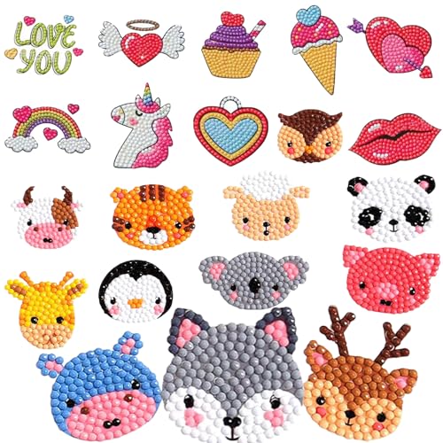 Einhorn 5D Diamond Painting Kinder, 21 Stück Diamant Painting Aufkleber, Diamond Painting Bilder Kinder, Diamant Painting Sticker, Geschenke für Mädchen Junge, DIY Diamant Aufkleber Kit ab 4-6-8 Jahre Einhorn 5D Diamond Painting Kinder, 21 Stück Diamant Painting Aufkleber, Diamond Painting Bilder Kinder, Diamant Painting Sticker, Geschenke für Mädchen Junge, DIY Diamant Aufkleber Kit ab 4-6-8 Jahre von Femnow