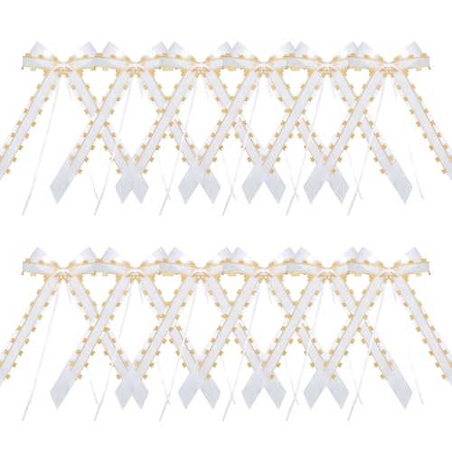 Femnow 12 Stück Autoschleifen Hochzeit Autoschmuck Weiß mit Gelben Herzen Stoffspitze, Hochzeitsauto Schleife, Schleifenband für Hochzeitsdeko, Brautauto, Geschenk, Hochzeitsfeier, Weihnachten Femnow 12 Stück Autoschleifen Hochzeit Autoschmuck Weiß mit Gelben Herzen Stoffspitze, Hochzeitsauto Schleife, Schleifenband für Hochzeitsdeko, Brautauto, Geschenk, Hochzeitsfeier, Weihnachten von Femnow