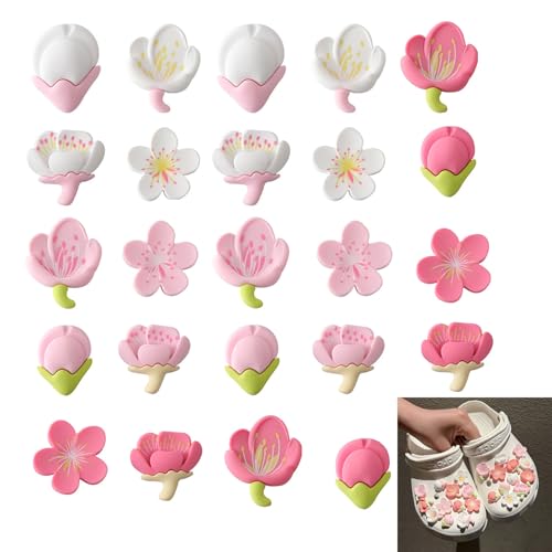Femnow 24 Stück Schuhanstecker, Schuh Charms, Charm für Kinder, Sakura Zubehör, Shoe Charm Anstecker kinder, für Mädchen Clog Sandals Dekoration Geschenke Femnow 24 Stück Schuhanstecker, Schuh Charms, Charm für Kinder, Sakura Zubehör, Shoe Charm Anstecker kinder, für Mädchen Clog Sandals Dekoration Geschenke von Femnow