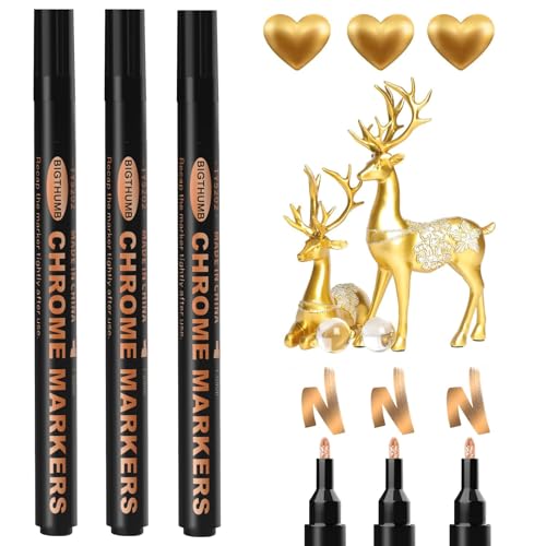 Femnow 3 Stück Lackstift, Lackstift Kupfer Metallic Wasserfest, Chrom Lack Marker 1 mm, Lackstifte Chrom, Kupfer stift Metallic Marker Stifte für Auto, Modellmetall, Kunststoff, Glas Femnow 3 Stück Lackstift, Lackstift Kupfer Metallic Wasserfest, Chrom Lack Marker 1 mm, Lackstifte Chrom, Kupfer stift Metallic Marker Stifte für Auto, Modellmetall, Kunststoff, Glas von Femnow