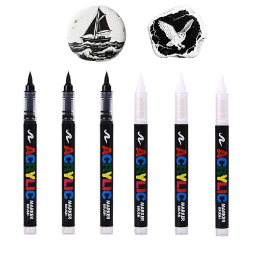 Femnow 6 Acrylstifte für Steine Wasserfest, Acrylstifte Weiß Schwarz Fein Dünn, Acrylic Paint Marker, Acrylmarker, Acryl Stifte, Acrylmarker Set, Acrylic Marker, Acrylfarben Set Stifte für Kinder DIY Femnow 6 Acrylstifte für Steine Wasserfest, Acrylstifte Weiß Schwarz Fein Dünn, Acrylic Paint Marker, Acrylmarker, Acryl Stifte, Acrylmarker Set, Acrylic Marker, Acrylfarben Set Stifte für Kinder DIY von Femnow