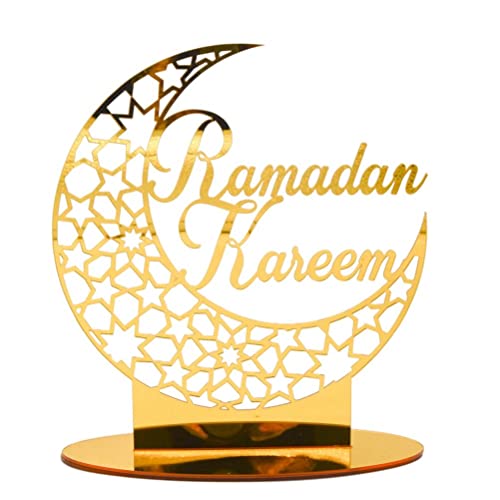 Eid Mubarak Ramadan Dekoration, goldene hohle Mondform Tischdekoration Ramadan Tischplatte Dekoration für Ramadan Mubarak Eid Dekorationen von Fencelly