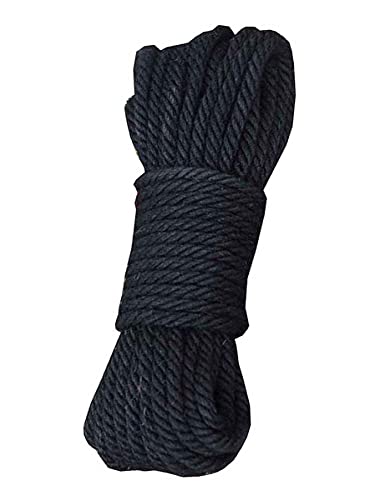 Fendawn Strive Natürliches Hanfseil 8mm (0,32 Zoll) 20 Meter (65 Fuß), Juteschnur für Bastelarbeiten Kunstwerke DIY Dekoration, Schwarz von Fendawn Strive