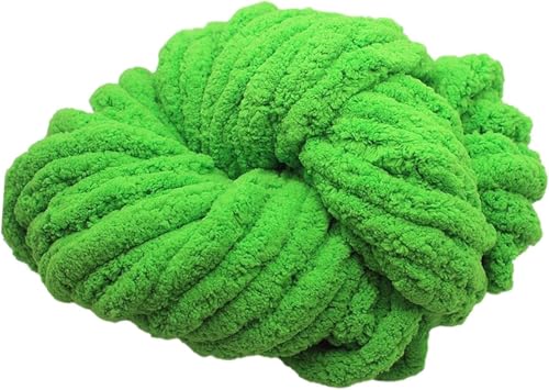 Chenille-Garn, 2 cm, weiches Strickgarn, für Garnprojekte, Taschen, Hüte, Decken, Schals, Kissen, 250 g (grün) von FengQingHuaGG