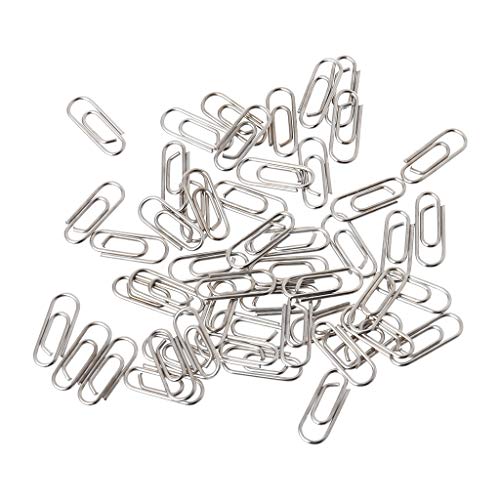 Kleine Metall-Büroklammern, silberfarbene Mini-Lesezeichen-Clips, für Lesezeichen, Fotos, Briefbinder, Bürodokumente, 50 Stück von FengQingHuaGG