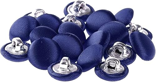 Knöpfe mit satinierter Metallschaft, 10 mm, Satin-Anzugknöpfe, für Smoking, Anzüge, Kleider, Blusen, Mäntel, Nähprojekte, 20 Stück (Marineblau) von FengQingHuaGG