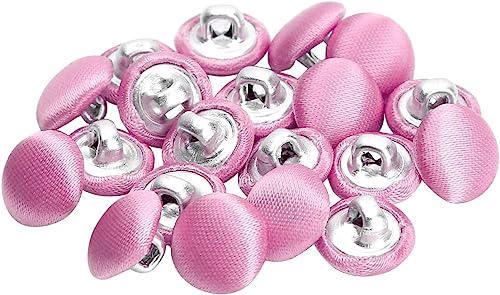 Knöpfe mit satinierter Metallschaft, 10 mm, Satin-Anzugknöpfe, für Smoking, Anzüge, Kleider, Blusen, Mäntel, Nähprojekte, 20 Stück (Rosa) von FengQingHuaGG