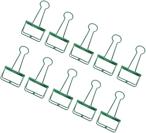Papierklammern aus Metall, hohl, mehrfarbig, Foldback-Klemmen, große Ordner- und Büroklammern, für Büro, Schule, Grün, 32 mm, 10 Stück Papierklammern aus Metall, hohl, mehrfarbig, Foldback-Klemmen, große Ordner- und Büroklammern, für Büro, Schule, Grün, 32 mm, 10 Stück von FengQingHuaGG
