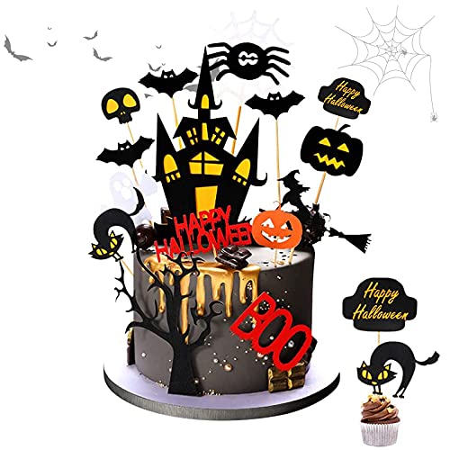 15 Stücke Halloween Cupcake Topper, Tortendeko, Kuchen Deko, Picks, Papier Topper, Spinnen Cake Dekoration für Happy Halloween Party 15 Stücke Halloween Cupcake Topper, Tortendeko, Kuchen Deko, Picks, Papier Topper, Spinnen Cake Dekoration für Happy Halloween Party von Fengguock