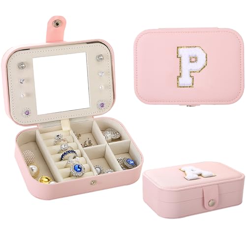 Fengligoo Initial P Schmuckschatulle, Organizer, Reise-Schmuckkoffer mit Spiegel, PU-Leder-Schmuckschatulle für Reisen, personalisiertes Geburtstagsgeschenk für Frauen und Mädchen Fengligoo Initial P Schmuckschatulle, Organizer, Reise-Schmuckkoffer mit Spiegel, PU-Leder-Schmuckschatulle für Reisen, personalisiertes Geburtstagsgeschenk für Frauen und Mädchen von Fengligoo