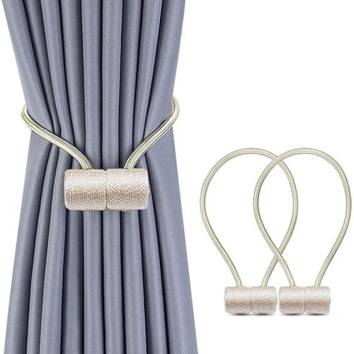 Fenglin-joy Magnetische Vorhang-Raffhalter, 2 Stück Gardinen Halter Vorhang Halter Raffhalter mit Magneten für Zuhause, Büro, Hotel Fenster Dekoration (Beige) Fenglin-joy Magnetische Vorhang-Raffhalter, 2 Stück Gardinen Halter Vorhang Halter Raffhalter mit Magneten für Zuhause, Büro, Hotel Fenster Dekoration (Beige) von Fenglin-joy