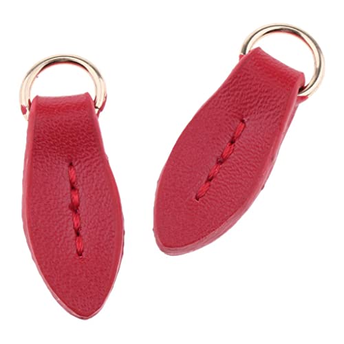 2 Stücke Leder Reißverschluss Anhänger Zipper Pulls Ersatz Slider Für Geldbörse Tasche - Rot, M 2 Stücke Leder Reißverschluss Anhänger Zipper Pulls Ersatz Slider Für Geldbörse Tasche - Rot, M von Fenteer