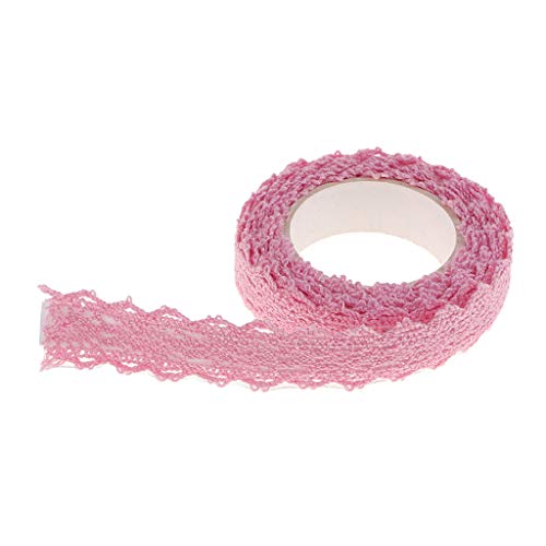 2 Yards dekorative Selbstklebende Spitze Klebeband Spitzenband Masking Tape Dekoband für Geschenke - Rosa von Fenteer