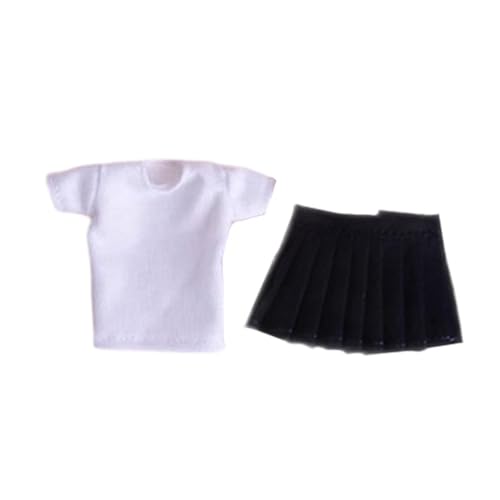 Fenteer 1/12 weibliches Puppen -T -Shirt, Actionfigur Kleidung, mit kurzem Rock, Puppenkleidung Fashion Costum für 6 '' Actionfiguren von Fenteer