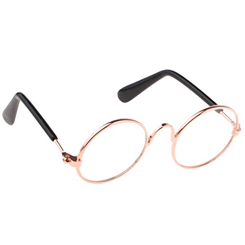 Fenteer 1 Paar Süße Rundform Brillen Sonnenbrillen für 1/6 , BJD Puppen Bekleidung Zubehör , Klar von Fenteer