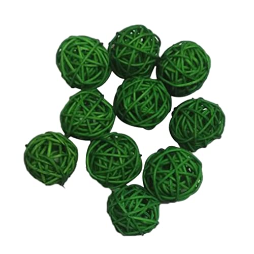 Fenteer 10 Stücke 3 cm Rattankugeln Rattanball DIY Basteln Hänge Rattan Dekokugeln, Grün, 3 cm von Fenteer