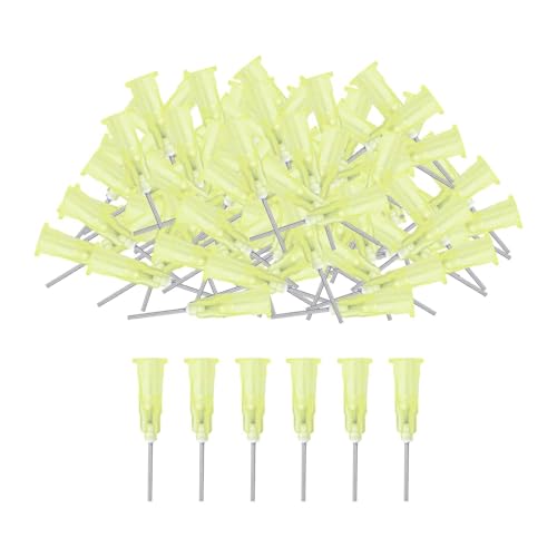 Fenteer 100 Prozent Stumpfspitze Absender Stifte Industrial Flüssigspender Pins Flatspitze Edelstahl für Ölfarbe Quilling Craft, Gelb von Fenteer