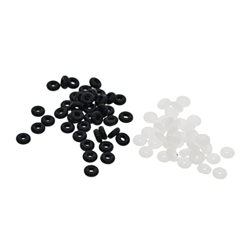 Fenteer 100 Stücke Gummistopper Ringe Silikon Perlen Fit Europäischen Charme Armband Perlen Für Schmuck Machen Handarbeiten - Schwarz + klar von Fenteer