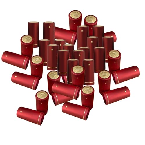 Fenteer 100 x PVC-Schrumpfkapseln, Deckelabdeckungen, Heimwerkerbedarf, 30 mm, dekorative Wein-Schrumpfsiegelhüllen mit Aufreißlasche für Weinkeller, Rot Fenteer 100 x PVC-Schrumpfkapseln, Deckelabdeckungen, Heimwerkerbedarf, 30 mm, dekorative Wein-Schrumpfsiegelhüllen mit Aufreißlasche für Weinkeller, Rot von Fenteer