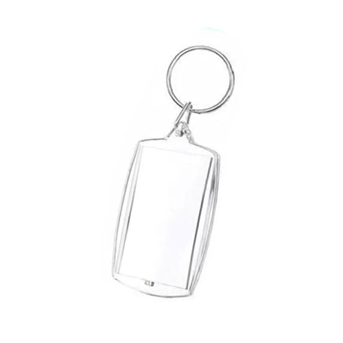 Fenteer 100x Acryl Foto Schlüsselanhänger Klar Doppelseitig Halter Keychain Graduierung Geschenk Blank Einsatz Schlüsselring Foto Schlüsselanhänger von Fenteer