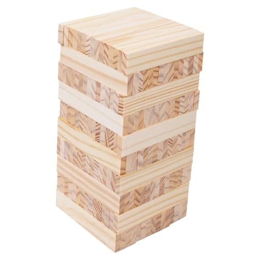 Fenteer 100x Turmblock Tumble Spiel Handwerk Holz Holzbausatz Stapelspiel Blöcke für Indoor Teens Kinder Mädchen Kinder von Fenteer