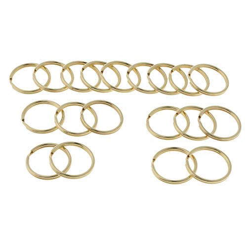 Fenteer 2ßx Messing Hauptpunkt, Key Ringe Split Metallringe Gold Hauptpunkt, Keyring in verschiedenen Größen, Runder Rand 10mm von Fenteer