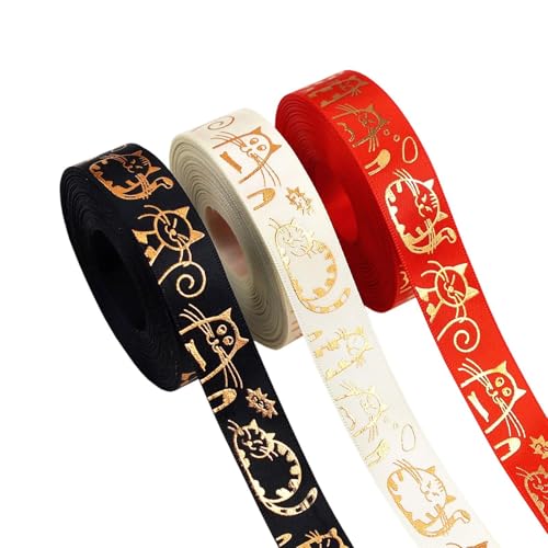 Fenteer 3 Stück Geschenkverpackungsbänder, dekorativ, 2 cm, mit Cartoon-Gold-Aufdruck, Bastelbänder für Tortenschachteln, Hochzeiten, Nähen, Basteln, Partys, Fenteer 3 Stück Geschenkverpackungsbänder, dekorativ, 2 cm, mit Cartoon-Gold-Aufdruck, Bastelbänder für Tortenschachteln, Hochzeiten, Nähen, Basteln, Partys, von Fenteer