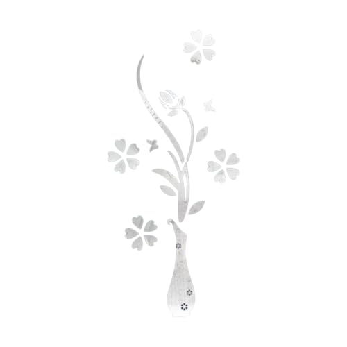 Fenteer 3D -Spiegel Blumenwand -Aufkleber Wandgemälde Neuheit Bastelspiegel Wanddekal Acryl Ornament für Schlafzimmer über dem Bett Sofa Hintergrund Shop von Fenteer