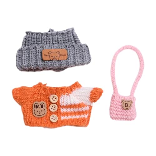 Fenteer 3pcs Plüsch Puppenkleidung Outifits Dress abnehmbar Mini Kostüm Girl Doll Kleidung Pullover -Anzüge für 6,69 Zoll 5,91 Zoll Puppe, Orange Fenteer 3pcs Plüsch Puppenkleidung Outifits Dress abnehmbar Mini Kostüm Girl Doll Kleidung Pullover -Anzüge für 6,69 Zoll 5,91 Zoll Puppe, Orange von Fenteer