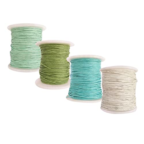 Fenteer 4 Rolle Baumwollschnur Gewachst 1MM 80 Meter Wachsschnur Baumwoll für Schmuckherstellung, Farbe 4 Fenteer 4 Rolle Baumwollschnur Gewachst 1MM 80 Meter Wachsschnur Baumwoll für Schmuckherstellung, Farbe 4 von Fenteer