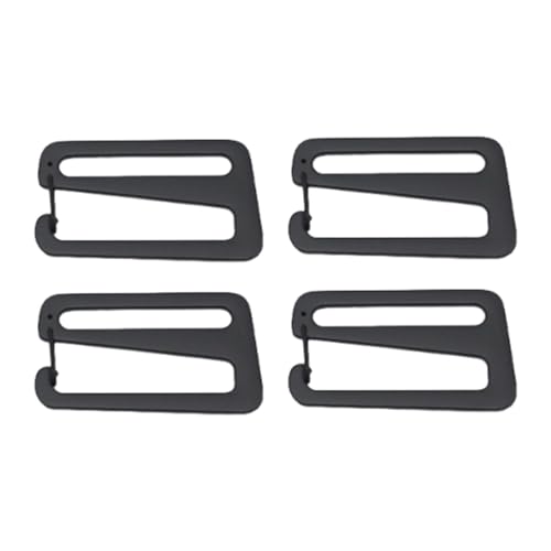 Fenteer 4 Stück Gurtriemenschnalle mit offenem Schloss Gurtbing -Haken Clip Schnellveröffentlichung Metal G -Hooks Gurtbing -Schnallen Clips für Wanderbeutel, Schwarz von Fenteer