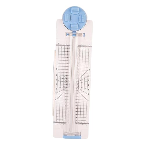 Fenteer 4-in-1-Papierschneider, Trimmer, gerade, gewellt, gepunktet, Rillmaschine, Bastelpapier, Schneidemaschine für Etiketten, Sammel, Büro, Blau von Fenteer