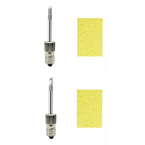 Fenteer 50mm Messing Lötspitzen Ersatzlötspitzenset für E10 USB Lötkolben, mit Reinigungsschwämme, K + C von Fenteer