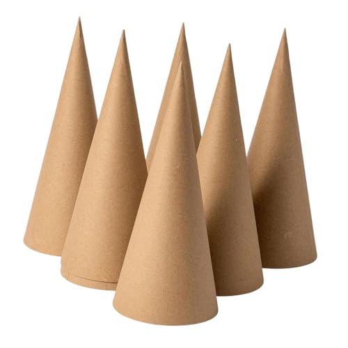 Fenteer 6 x Pappmaché-Kegel mit offenem, fantasievolle Handarbeit, Feinmotorik, Weihnachtsbaum-Dekoration zum Basteln, Malen, Partyhüte, 35cm Fenteer 6 x Pappmaché-Kegel mit offenem, fantasievolle Handarbeit, Feinmotorik, Weihnachtsbaum-Dekoration zum Basteln, Malen, Partyhüte, 35cm von Fenteer