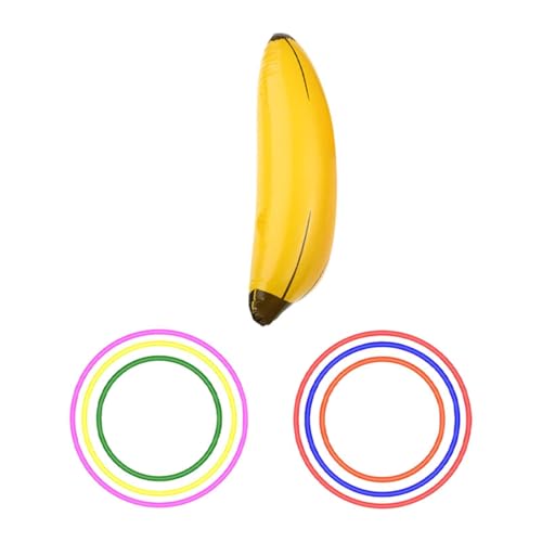 Fenteer Aufblasbares Bananenring -Wurf Spiel Party tragbares Dekor Schwimmbad Spielzeug für Rasen Hinterhof Dessous Party, 1 Aufblasbare Banane von Fenteer