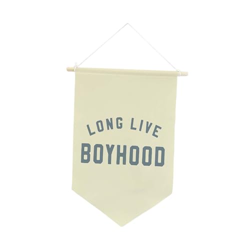 Fenteer Banner „Long Live Boyhood“, dreieckiges Banner, dekorativ, aufzuhängen, Wanddekoration, Jungenzimmer- für Party, Kinderzimmer, Wohnheim, Beige Fenteer Banner „Long Live Boyhood“, dreieckiges Banner, dekorativ, aufzuhängen, Wanddekoration, Jungenzimmer- für Party, Kinderzimmer, Wohnheim, Beige von Fenteer