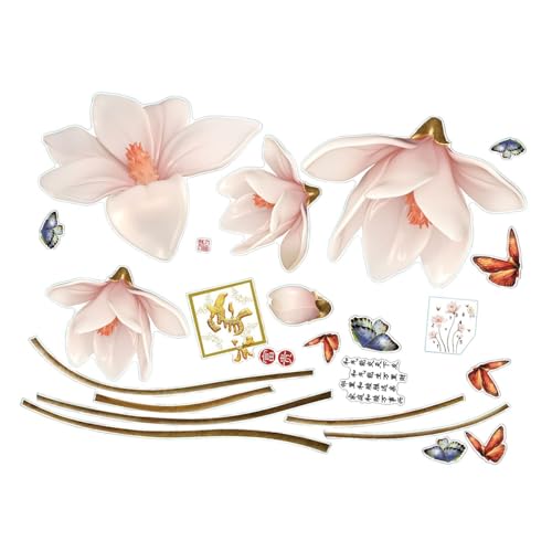 Fenteer Blumen-Wandaufkleber, Blumen-Wandaufkleber, PVC, chinesischer Stil, abnehmbare, Moderne, Selbstklebende Wandbilder für Klassenzimmer, Schrank, Fenteer Blumen-Wandaufkleber, Blumen-Wandaufkleber, PVC, chinesischer Stil, abnehmbare, Moderne, Selbstklebende Wandbilder für Klassenzimmer, Schrank, von Fenteer