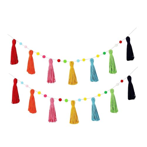 Fenteer Boho Quaste Girland Wall Girland mit bunten Bällen dekoratives Banner für Hochzeitsurlaub, Style B Fenteer Boho Quaste Girland Wall Girland mit bunten Bällen dekoratives Banner für Hochzeitsurlaub, Style B von Fenteer