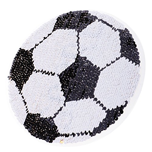 Fenteer Eule Applikation Patches Aufnäher Wendepailletten Applikation für, Hosen, Röcken, Schwarz-Weiss Fußball, 18cm von Fenteer