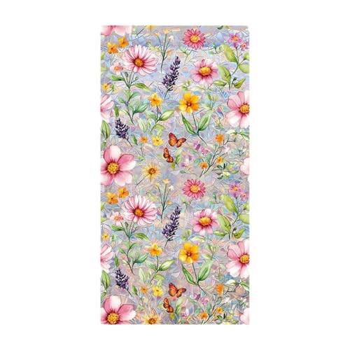 Fenteer Fenster Privatsphäre Film Blume Fenster anpassen PVC Abnehmbare Wiederverwendbare Fensterdekoration Abziehbilder für Hauszimmer Hauswarming, 45cmx100cm von Fenteer