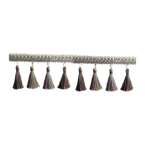 Fenteer Fransenborte, Polyesterfransen, 8,9 cm breite Polyesterquaste, Quastenspitzenbesatz für Lampenschirm, Vorhang, Kostümhandwerk, Kleid DIY, Braun Fenteer Fransenborte, Polyesterfransen, 8,9 cm breite Polyesterquaste, Quastenspitzenbesatz für Lampenschirm, Vorhang, Kostümhandwerk, Kleid DIY, Braun von Fenteer